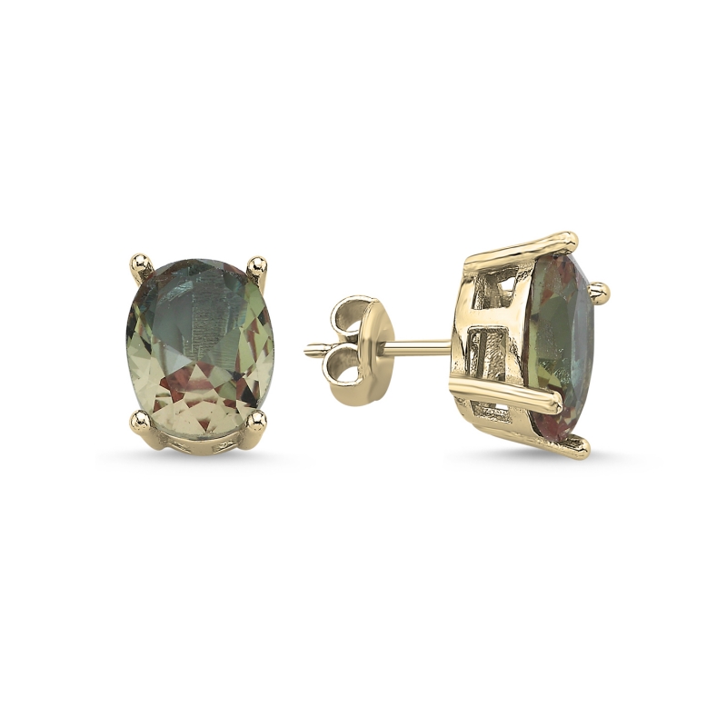 8x10mm%20Oval%20Zultanite%20CZ%20Solitaire%20Stud%20Earrings%20Gold%20Plated