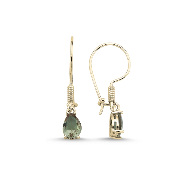 6x8mm%20Teardrop%20Zultanite%20CZ%20Solitaire%20Fish%20Hook%20Earrings%20Gold%20Plated