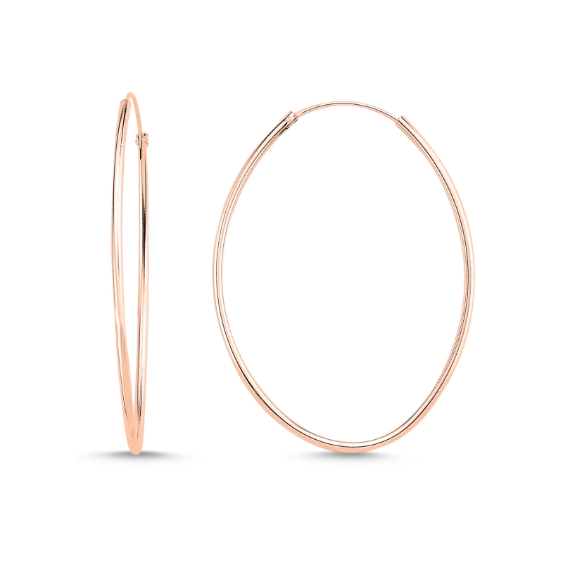 35x45mm%20Oval%20Hoop%20Earrings%20Rose%20Gold%20Plated