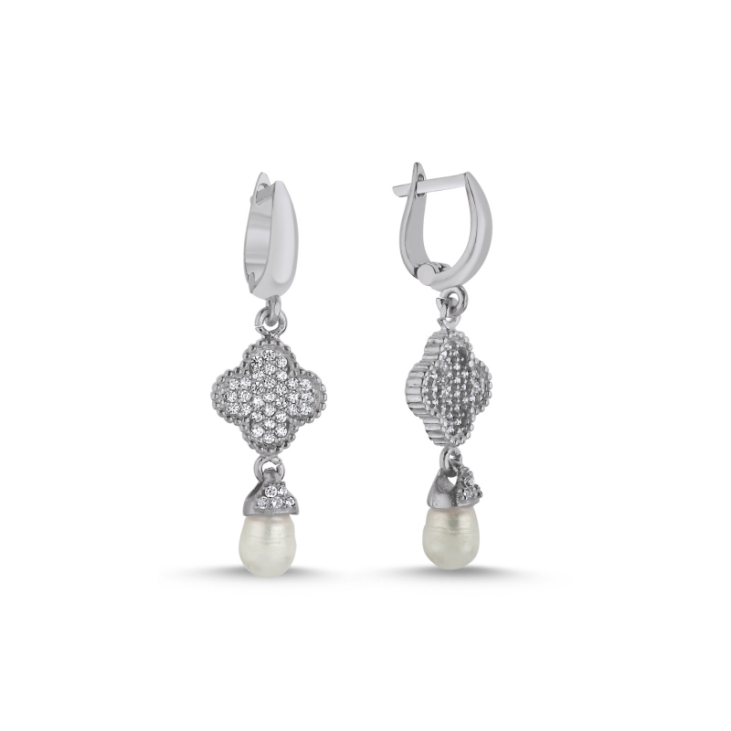 Pearl%20&%20CZ%20Quatrefoil%20Huggie%20Hoop%20Earrings