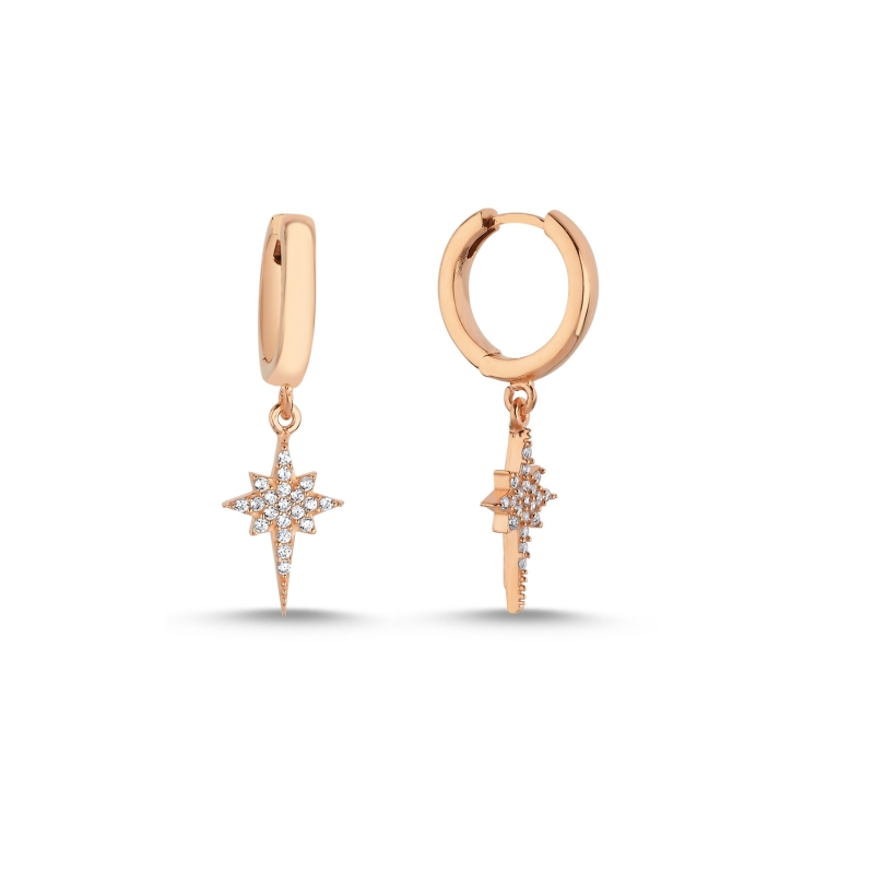 Polaris%20CZ%20Huggie%20Hoop%20Earrings%20Rose%20Gold%20Plated