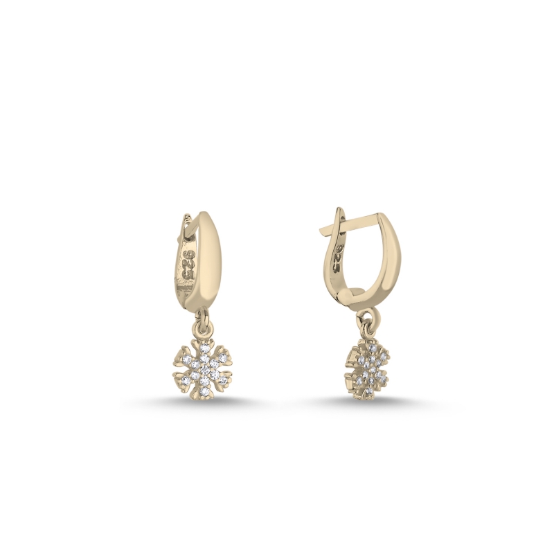 Snowflake%20CZ%20Huggie%20Hoop%20Earrings%20Gold%20Plated