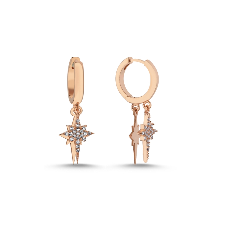 Polaris%20CZ%20Huggie%20Hoop%20Earrings%20Rose%20Gold%20Plated