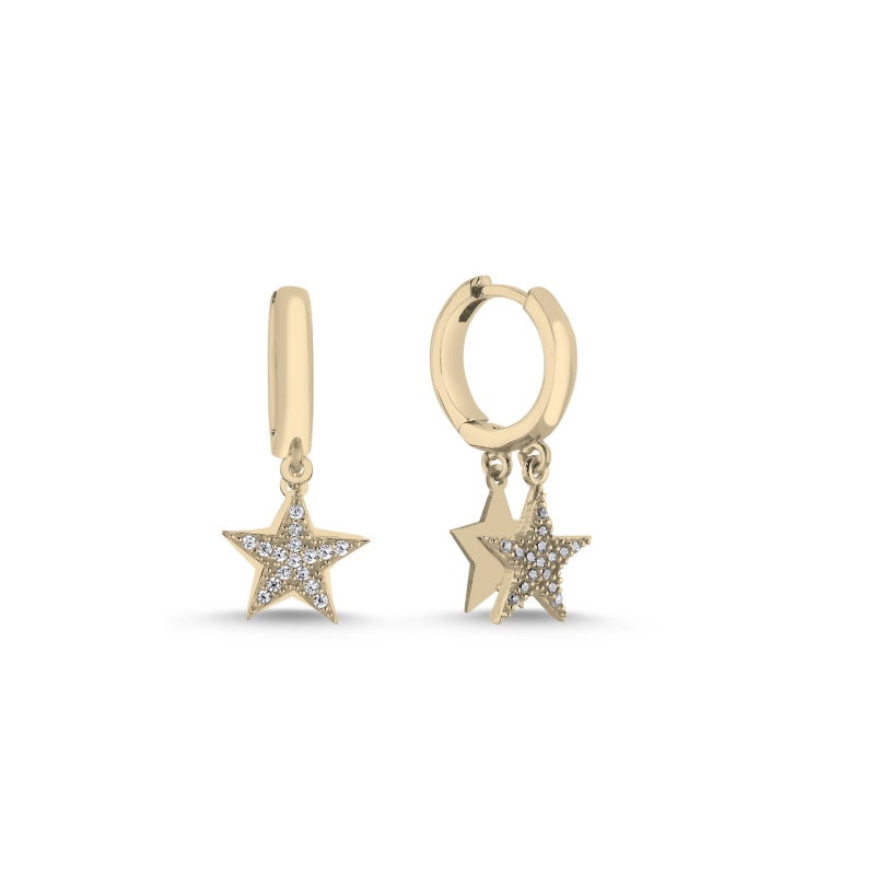 Star%20CZ%20Huggie%20Hoop%20Earrings%20Gold%20Plated