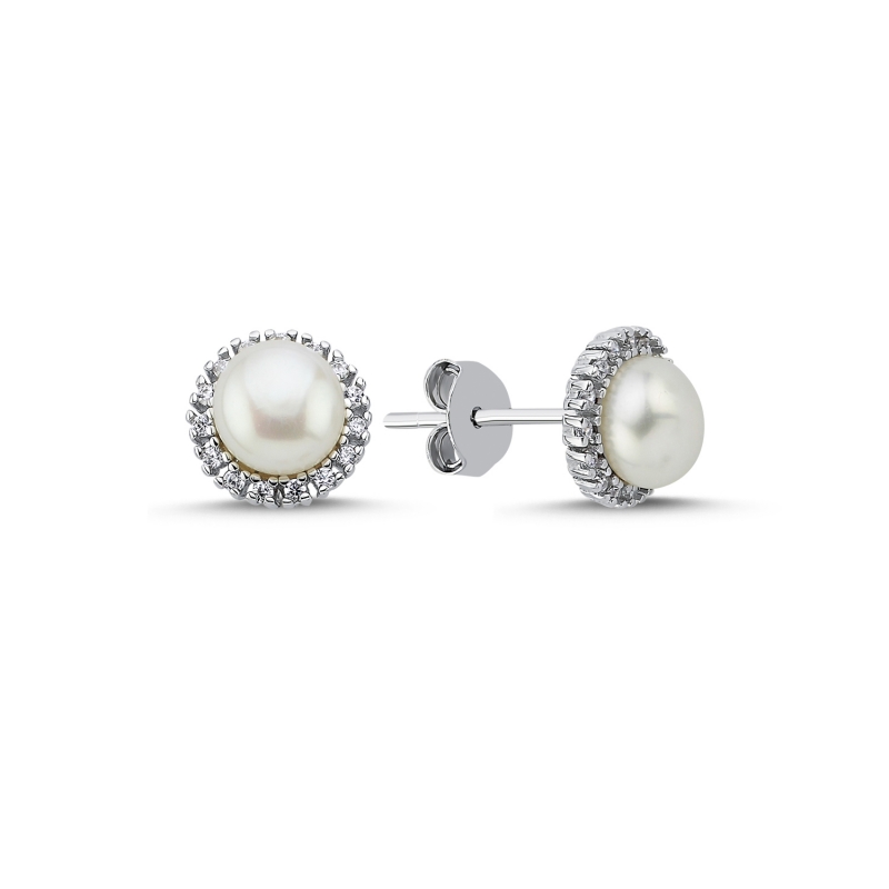 Pearl%20&%20Halo%20CZ%20Stud%20Earrings