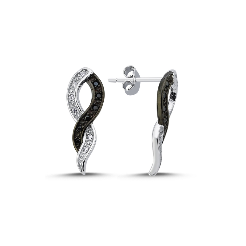 Black%20And%20White%20Spiral%20CZ%20Stud%20Earrings