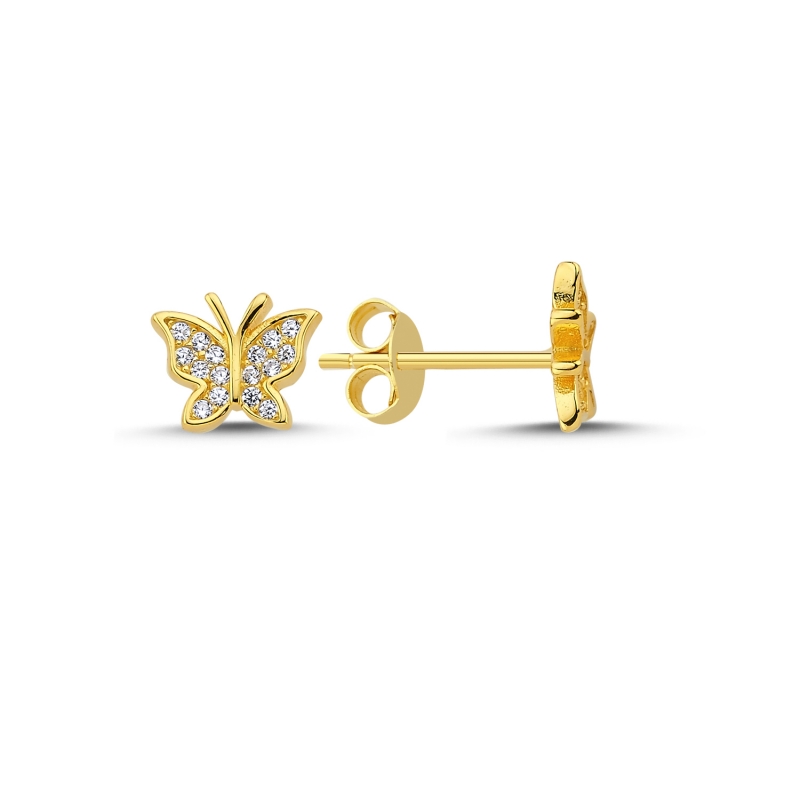 Butterfly%20CZ%20Stud%20Earrings%20Gold%20Plated