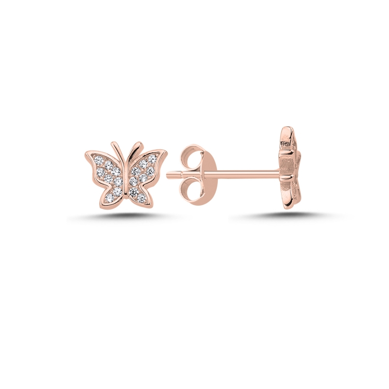 Butterfly%20CZ%20Stud%20Earrings%20Rose%20Gold%20Plated