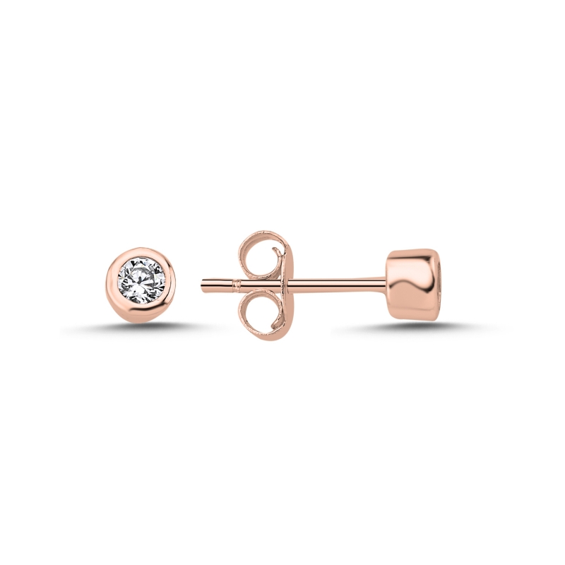 4mm%20Round%20CZ%20&%20Solitaire%20Stud%20Earrings%20Rose%20Gold%20Plated