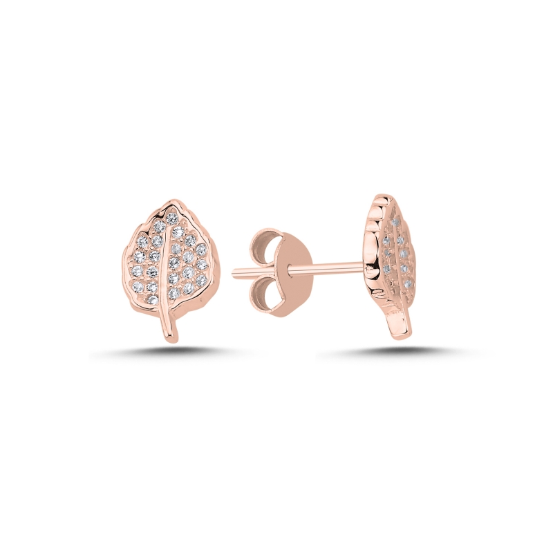 Leaf%20CZ%20Stud%20Earrings%20Rose%20Gold%20Plated