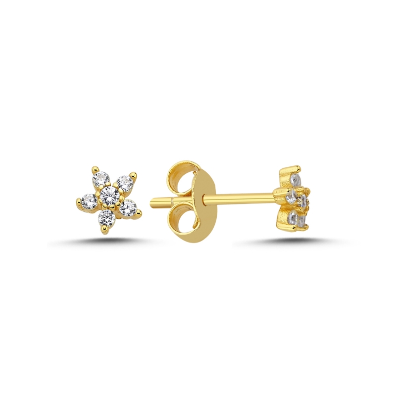 Tiny%20Flower%20CZ%20Stud%20Earrings%20Gold%20Plated