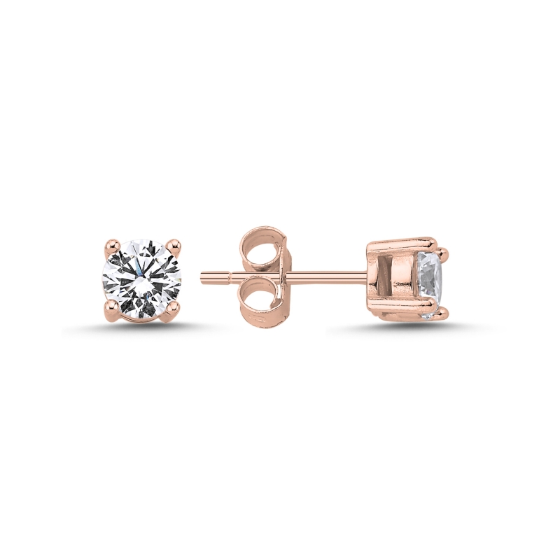 5mm%20Round%20CZ%20&%20Solitaire%20Stud%20Earrings%20Rose%20Gold%20Plated