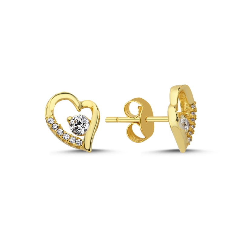 Heart%20CZ%20Stud%20Earrings%20Gold%20Plated