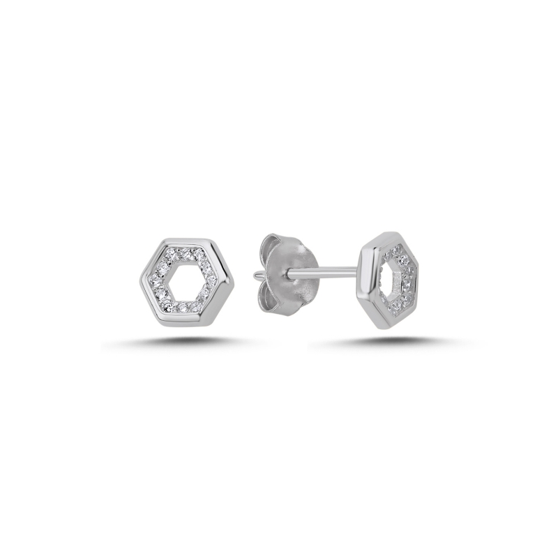 Hexagon%20CZ%20Stud%20Earrings