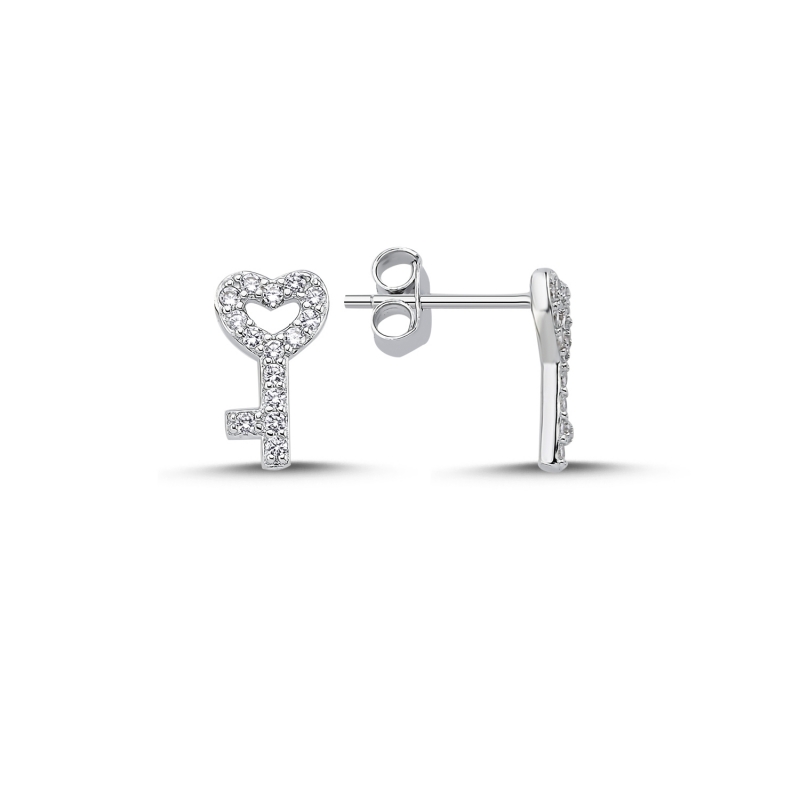 Heart%20&%20Key%20CZ%20Stud%20Earrings