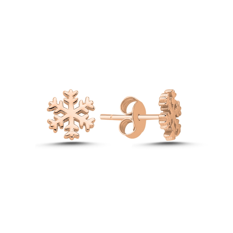 Snowflake%20Stud%20Earrings%20Rose%20Gold%20Plated