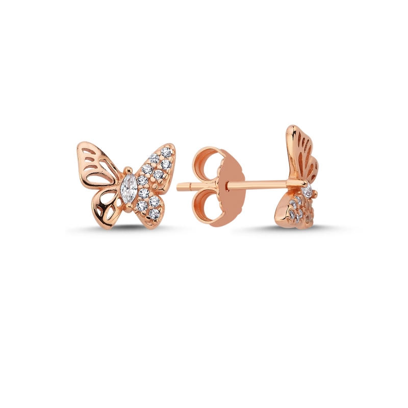 Butterfly%20CZ%20Stud%20Earrings%20Rose%20Gold%20Plated