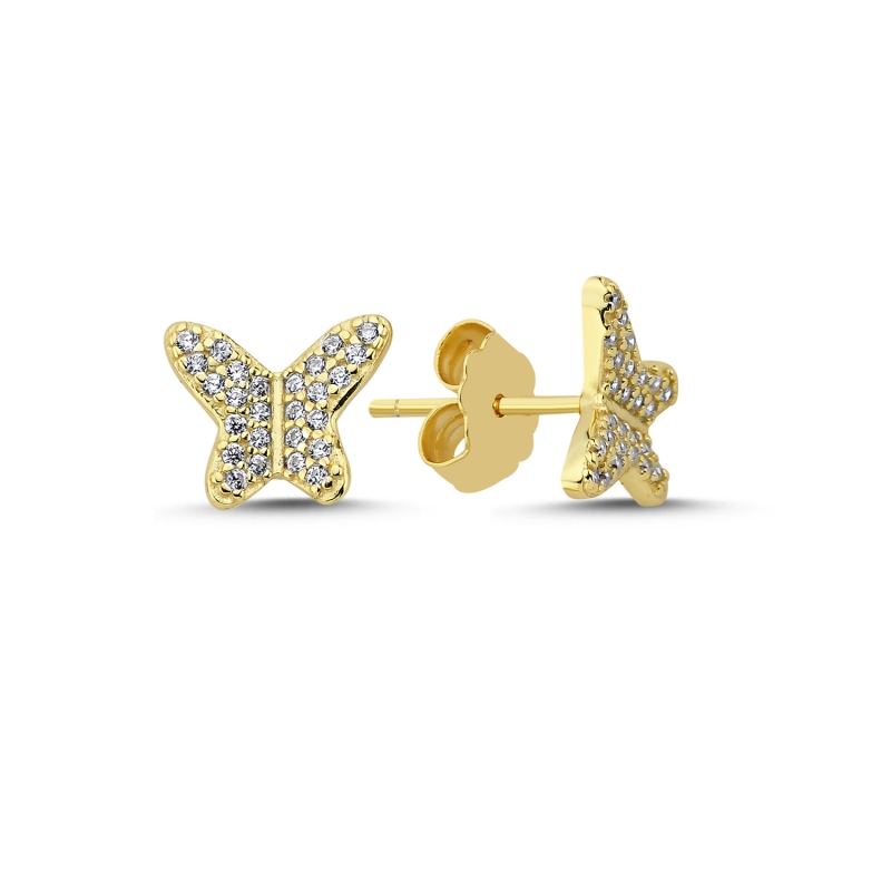 Butterfly%20CZ%20Stud%20Earrings%20Gold%20Plated