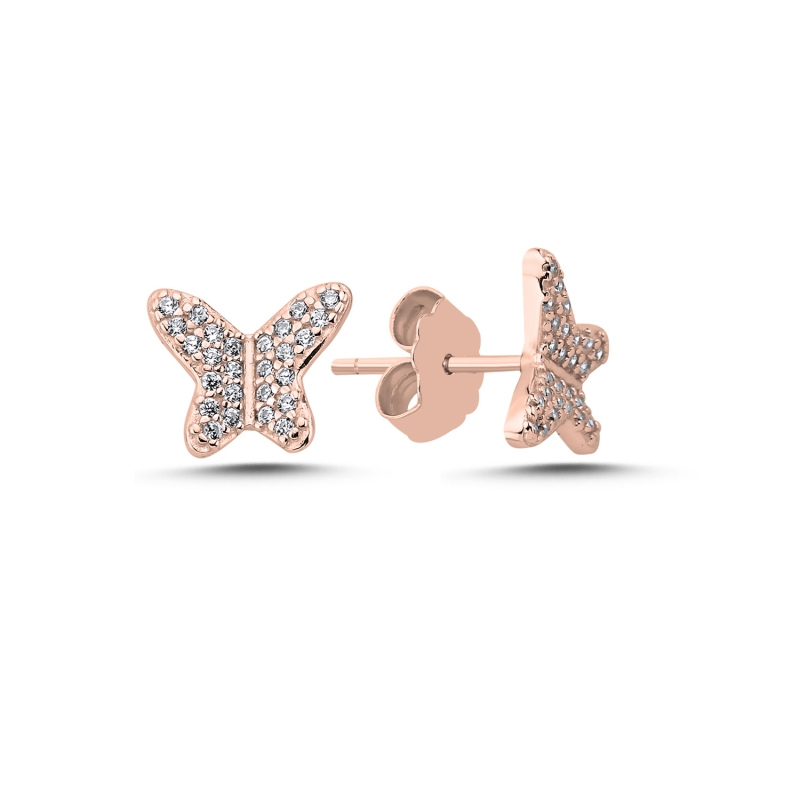 Butterfly%20CZ%20Stud%20Earrings%20Rose%20Gold%20Plated