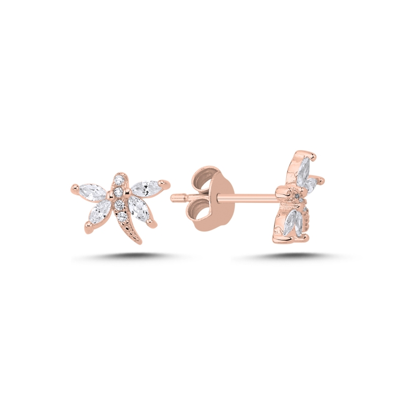 Dragonfly%20CZ%20Stud%20Earrings%20Rose%20Gold%20Plated