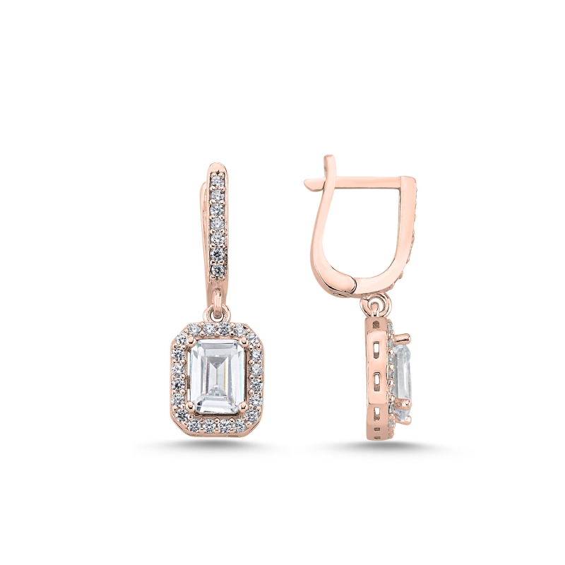 Baguette%20CZ%20Dangle%20Latch%20Back%20Earrings%20Rose%20Gold%20Plated