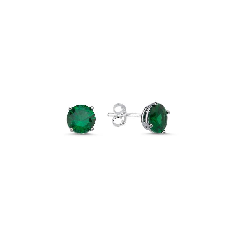 7mm%20Emerald%20CZ%20Stud%20Earrings