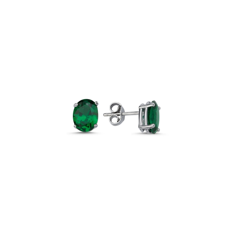 6x8mm%20Emarald%20CZ%20Stud%20Earrings