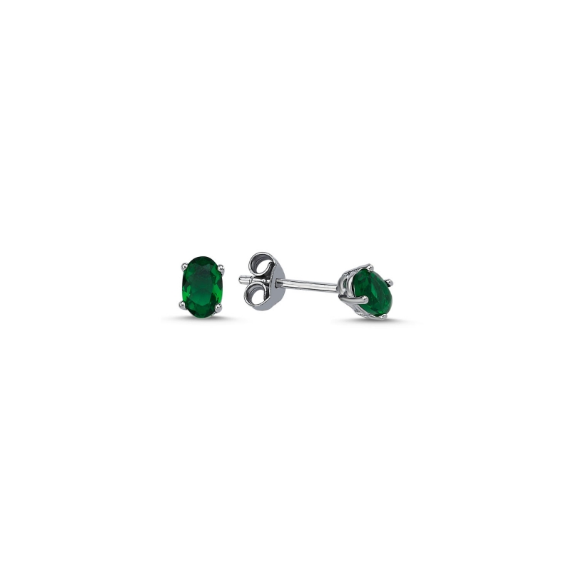 4x5mm%20Emerald%20CZ%20Stud%20Earrings