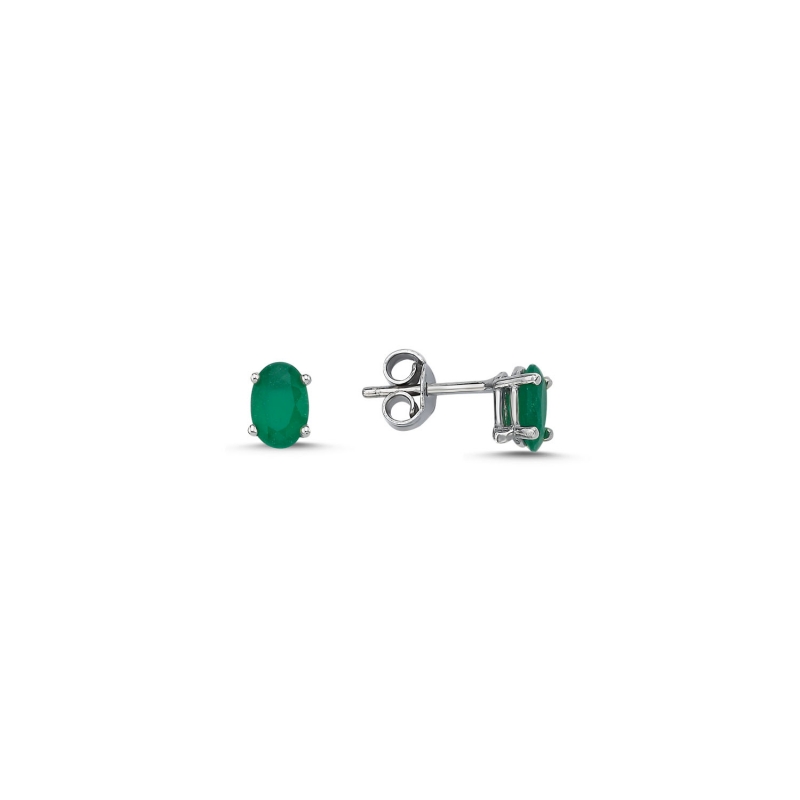 4x5mm%20Opak%20Emerald%20CZ%20Stud%20Earrings