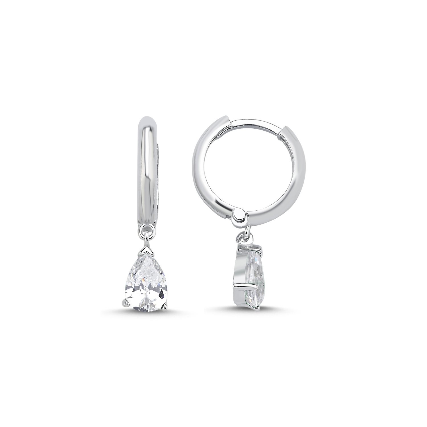 Teardrop%20CZ%20Huggie%20Hoop%20Earrings