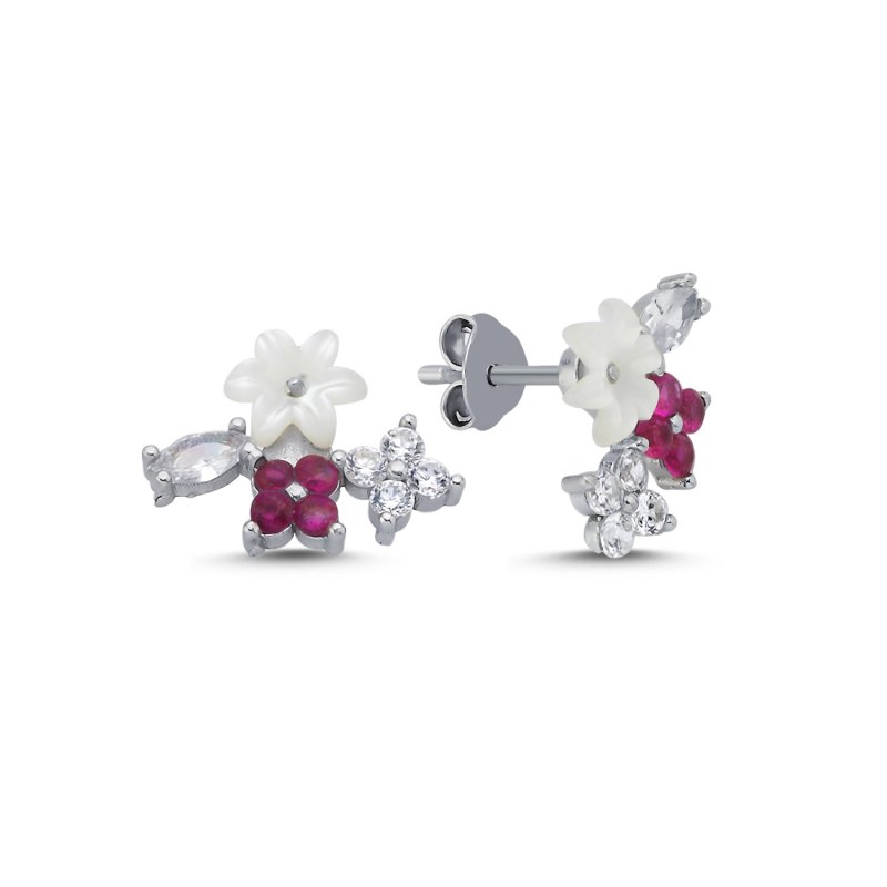 Magnolia%20Motfer%20Of%20Pearl%20Flower%20&%20CZ%20Stud%20Earrings