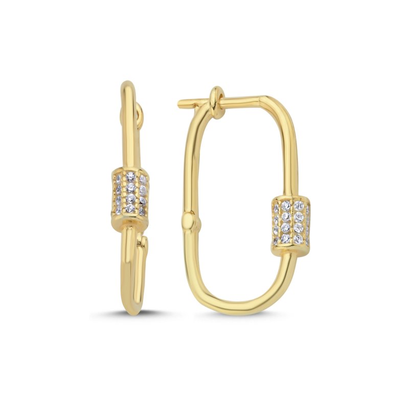 Paperclip%20&%20CZ%20Hoop%20Earrings-Gold%20Plated