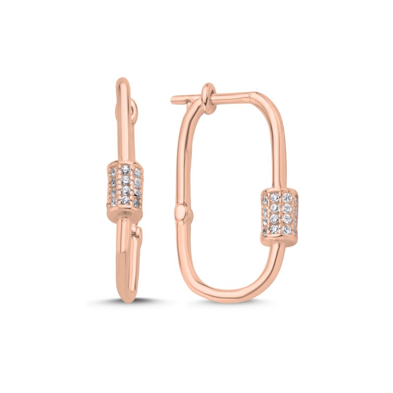 Paperclip%20&%20CZ%20Hoop%20Earrings-Rose%20Gold%20Plated