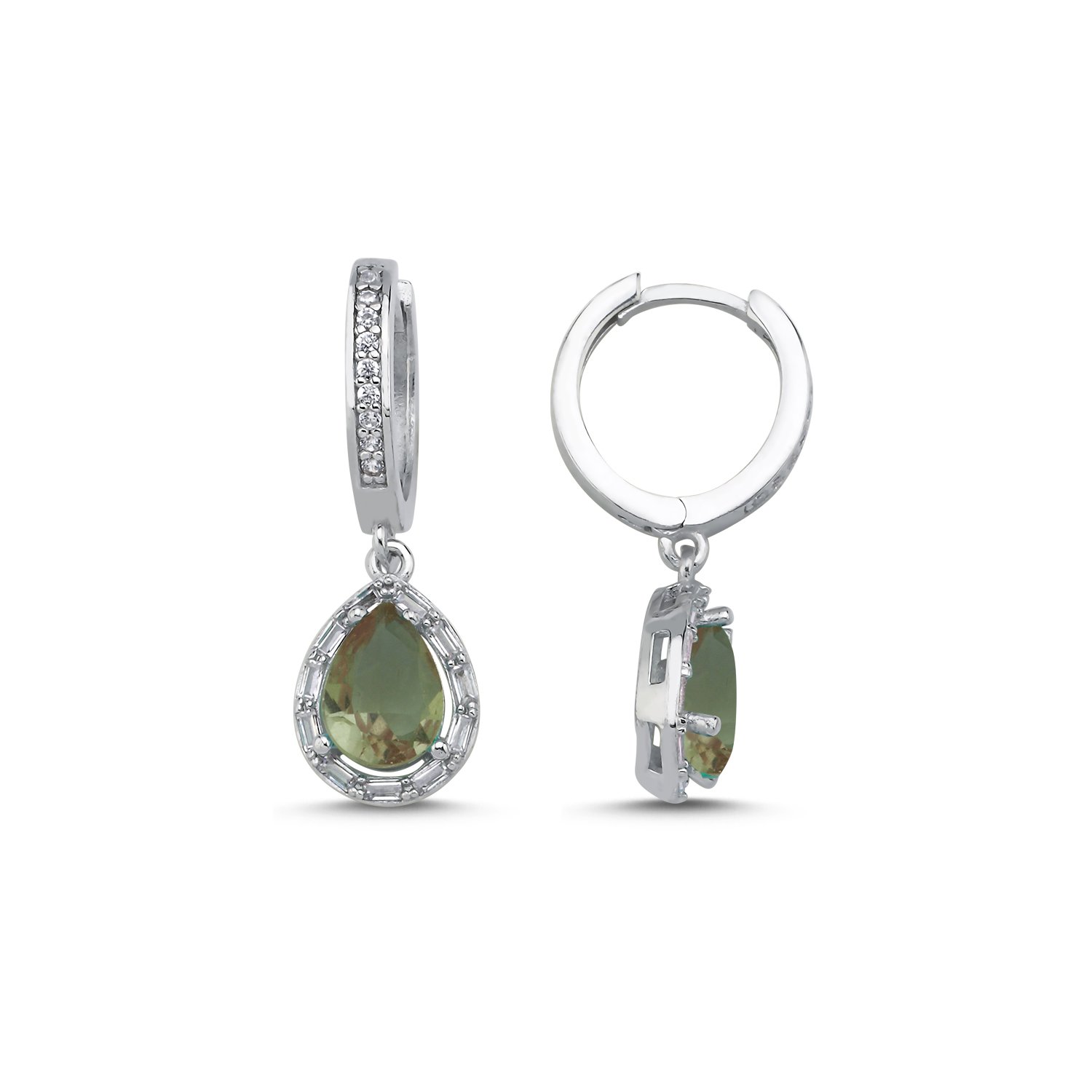 Zultanite%20Baguette%20CZ%20Teardrop%20&%20Halo%20Huggie%20Hoop%20Earrings