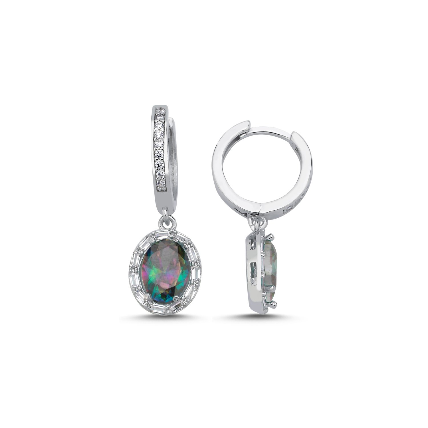 Mystic%20Topaz%20Baguette%20CZ%20Oval%20&%20Halo%20Huggie%20Hoop%20Earrings