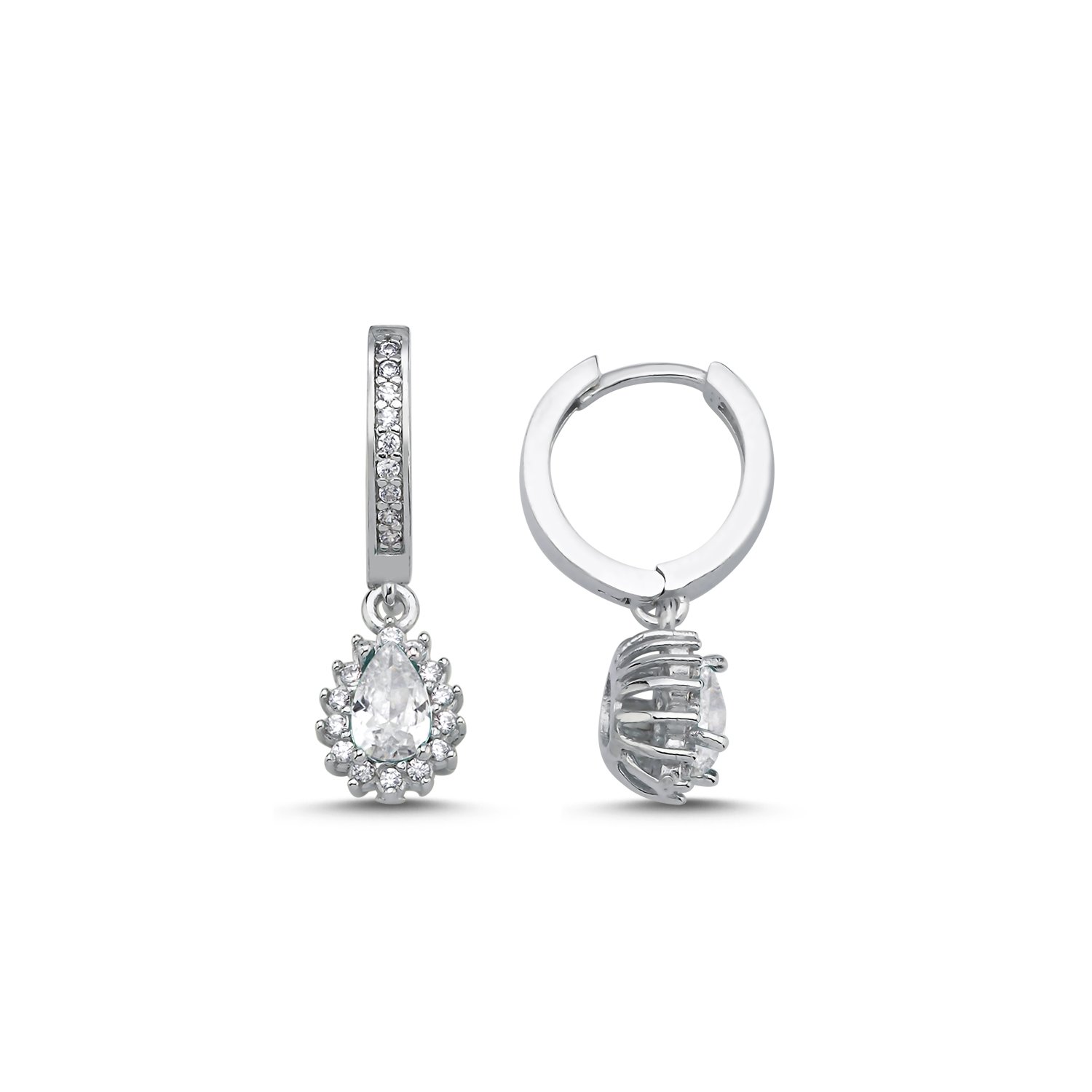 Teardrop%20CZ%20&%20Halo%20Huggie%20Hoop%20Earrings