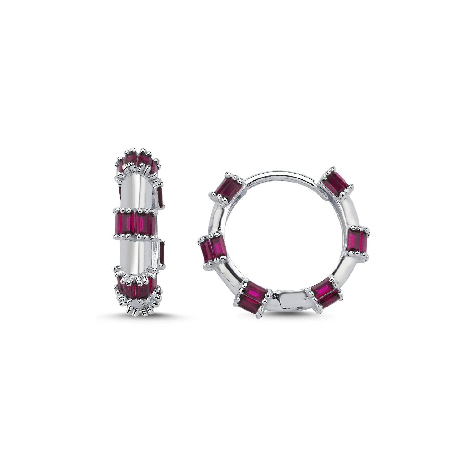 18mm%20Baguette%20Ruby%20CZ%20Hoop%20Earrings