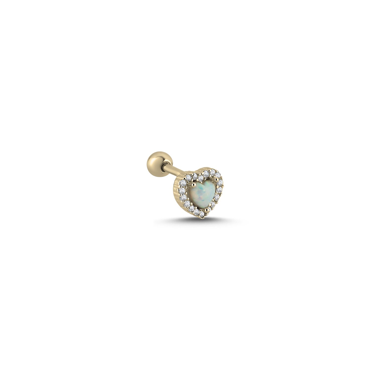 Heart%20Opal%20&%20CZ%20Tragus%20Stud%20Altın%20Kaplama