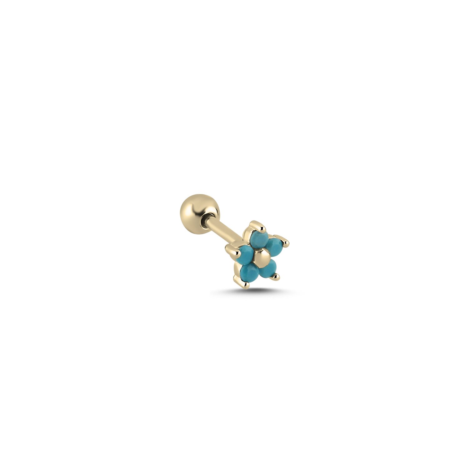 Flower%20Nano%20Turquoise%20CZ%20Tragus%20Stud%20Altın%20Kaplama