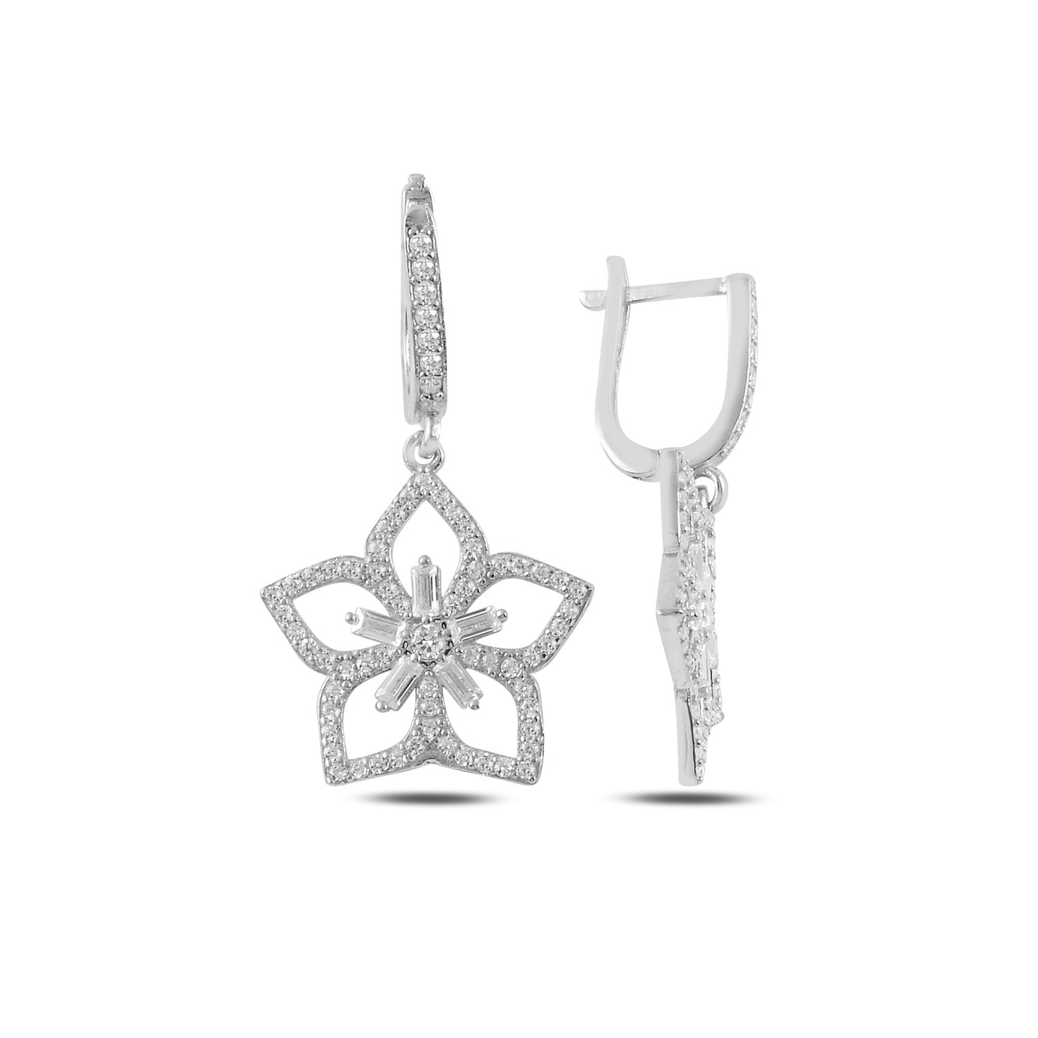 Flower%20Baguette%20CZ%20Dangle%20Earrings