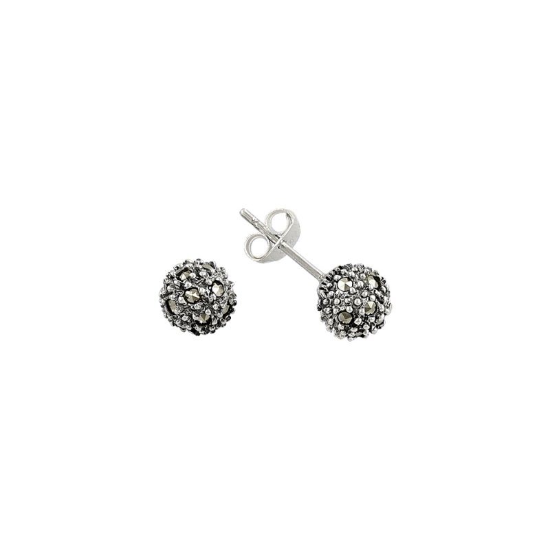 8mm%20Marcasite%20Ball%20Stud%20Earrings