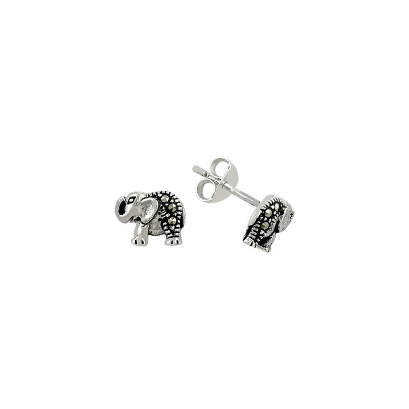 Marcasite%20Elephant%20Stud%20Earrings