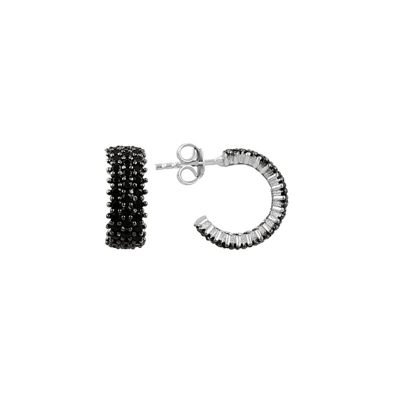 Black%20Cz%203%20Row%20Eternity%20Hoop%20Earrings