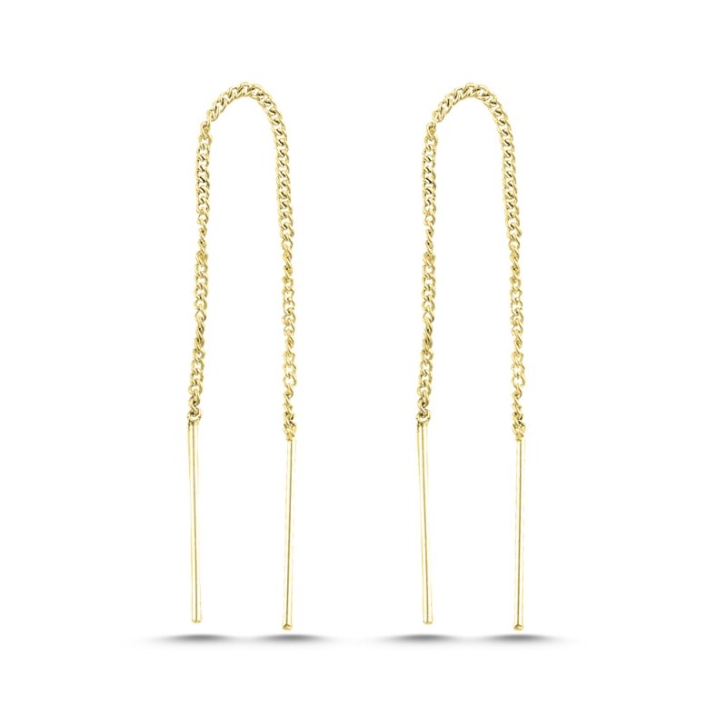 Curb%20Chain%20Threader%20Earrings-Gold%20Plated