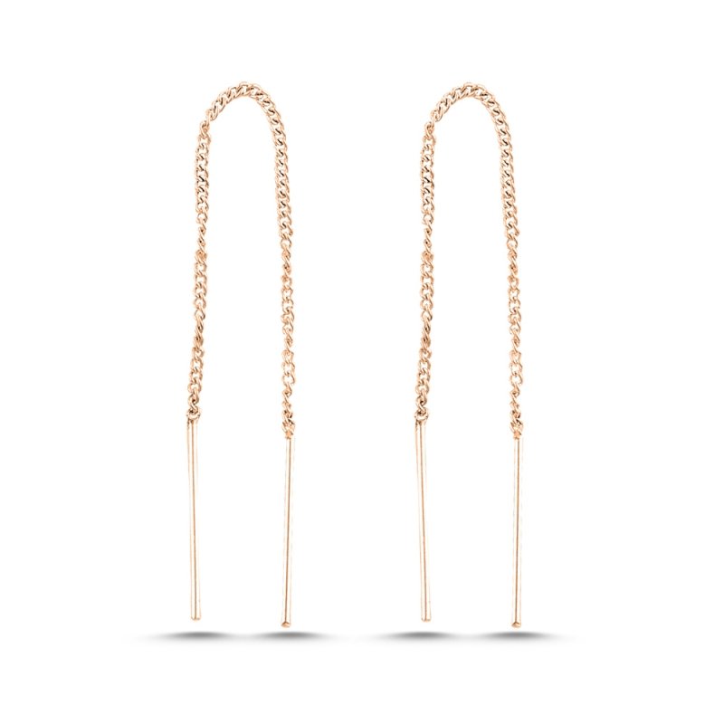 Curb%20Chain%20Threader%20Earrings-Rose%20Gold%20Plated