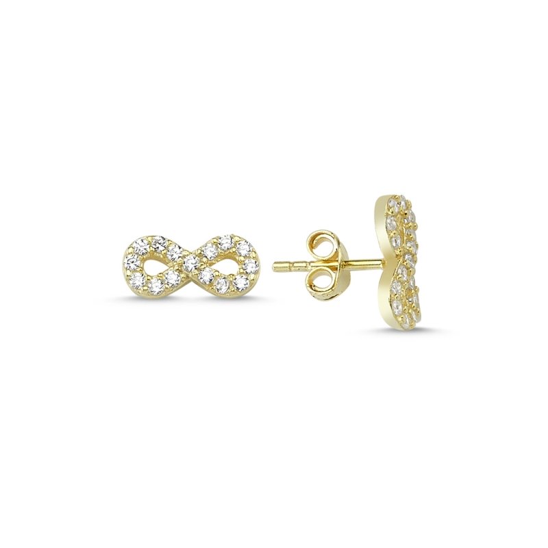 Infinity%20CZ%20Stud%20Earrings-Gold%20Plated