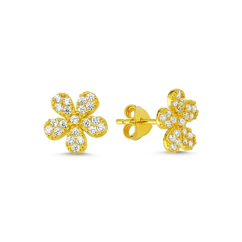 Daisy%20CZ%20Stud%20Earrings-Gold%20Plated