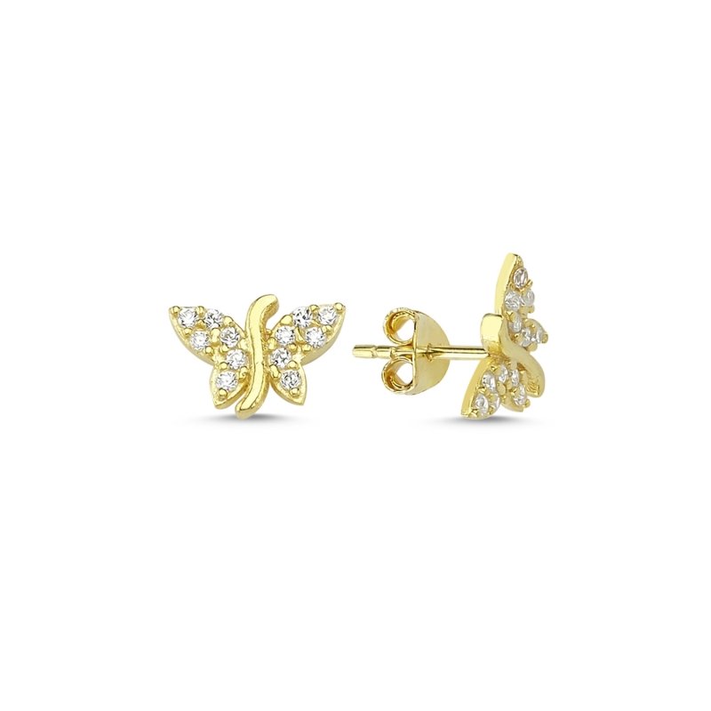 Butterfly%20CZ%20Stud%20Earrings-Gold%20Plated