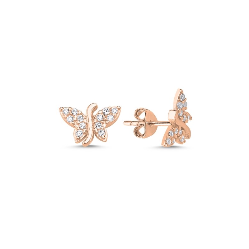 Butterfly%20CZ%20Stud%20Earrings-Rose%20Gold%20Plated