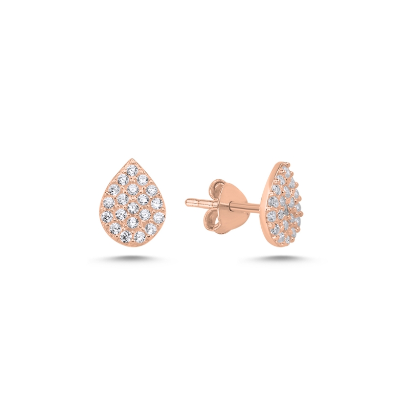 Drop%20CZ%20Stud%20Earrings-Rose%20Gold%20Plated